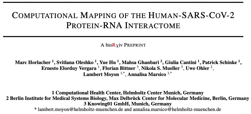 Screenshot of title and authors of the Horlacher et al. bioRxiv preprint